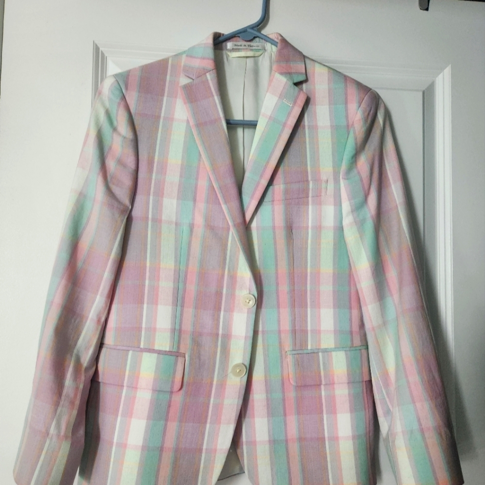 Pastel pink/green stripe Boys blazer